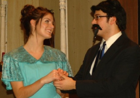 Annie Taverni as Tess and Jeremy Gosek as Zangler.
