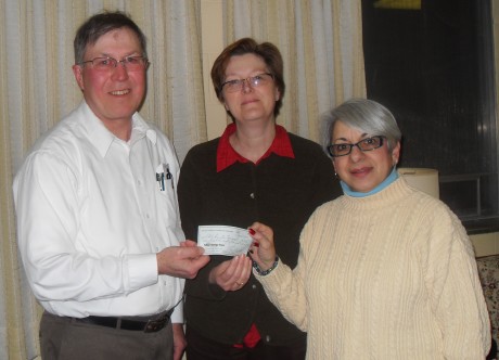 FCOC 001 Recently representatives, President Rev. David Nethercott and Vice President Rosemary Occhino, from the Greater Fulton Area Council of Christian Churches, presented Lynn Bullard of All Saints Episcopal Church a check for $283. for their weekly community dinners held every Tuesday. These meals are enjoyed in their Fellowship Hall on Academy Street from 5:30 -6:30pm. There is no charge for the dinners. They welcome one and all.