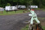 A sign advises drivers to drive slowly at North Bay Campground.