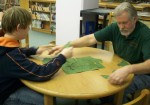 Mentor Terry Richardson of the Fulton School Mentoring Program shares some quality time with his mentee, Lorcan Murphy.
