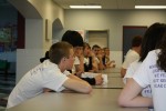 Students wait for their meeting.