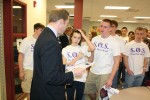 Barclay receives a packet of letters from nearly 100 people urging a reversal of school aid cuts.