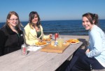 rudys opens lunch outside Emily Finn, left front, Katelyn Gurney and Cathryn Darling, right, were among those who enjoyed their Rudy's lunch outside by the lake.