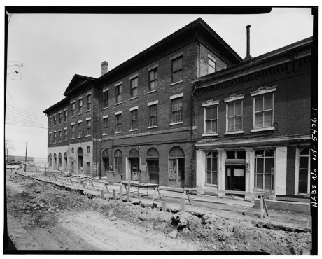 121957pv The original caption: OBLIQUE VIEW OF WEST (STREET FRONT) ELEVATION