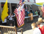 FLAG flags A group of elementary students display various flags as the Oswego Elks Lodge present a program on the history of the flags that have flown over Oswego and Fort Ontario.