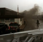 DPW fire photo Smoke can be seen coming out of the DPW garage Sunday morning in this photo provided by OFD.