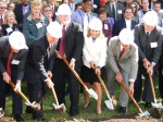 SUNY GB-working SUNY Oswego president Deborah Stanley and other dignitaries break ground on the new science building.
