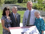 U-R trustees From left, Carol Ferlito, Charlie Young, Larry Mayo and Ellie Cali present the Underground Railroad panel outside of the Oswego Public Library.