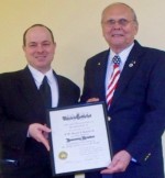 Bernie Bialecki honored Pat Fasulo presents honorary membership to Bernie Bialecki.