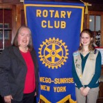 Camille Graham Supports Troops Rotary president Carol Reed, left, welcomes Camille Graham.