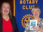 Ginny Stamm Safari Rotary President Carol Reed, left, welcomes Rotarian Ginny Stamm.