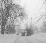 plowing on East Albany Street A city snow plow turns onto a side street off East Albany on Wednesday afternoon trying to stay ahead of Old Man Winter.