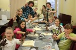 girl scout art camp Mural of Memories Art Camp organized by Girl Scout Paige Gray (far right) with art students have fun experimenting with charcoal! By Friday, the art camp students will paint a portable mural.