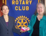 Donna Kuhn Donna Kuhn, left, is thanked for her presentation by Rotary President Carol Reed.