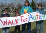 autism walk planned Pictured are: Jake Chetney, Sophia DeLorenzo, OCTAF chair Tammy Thompson and Adam Thompson.