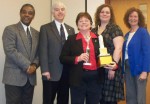 toastmasters contest___winner Winner Sue Orzell, center, is joined by Area 7 Governor Kelvin Ringold, Eastern Division Governor Scott Lenard, District Governor of Education Stephanie Siuda, and District Governor Loraine Mott.