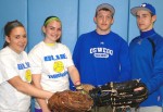 NoHitters pitchers_(3) Two no-hitters were thrown by Oswego softball and baseball teams on Tuesday against Nottingham. Each team saw the starter go the majority of the game. The unique double no-hitter was accomplished by Ashlee Wapen (relief), Emily Kolenda, Chris Bosco and Cody Battista (relief).
