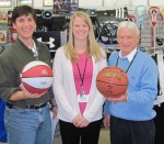 B & T Sports Supports CYO Rock The Rim Tournament Vic Runeare of B & T Sports, 124 Cayuga St., meets with members of the planning committee for the Rock the Rim event. B & T Sports is providing the T-shirts for the tournament. From left are: Runeare; Stacie Roberts, CYO mentoring coordinator; and Jim Smiley, director of Catholic Charities’ CYO Program.