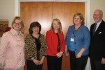 Senator Ritchie, Community Agencies To Host Holly Carpenter of Senator Patty Ritchie’s office recently met with representatives from the agencies and organizations that the senator is collaborating with to host a Career and Resource Expo. From left are: Executive Director of the United Way of Greater Oswego County, Melanie Trexler; Director of Community Relations for Senator Ritchie’s office, Carpenter; Executive Director of the Greater Oswego-Fulton Chamber of Commerce, Beth Hilton; Christine Weaver, one stop operator with Oswego County Workforce New York; and Jeff Grimshaw of SUNY Oswego Office of Business and Community Relations.