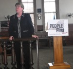 people first The state's Transportation Commissioner Joan McDonald delivers Gov. Cuomo's "People First" message to a crowd in Oswego City Hall on Thursday afternoon.