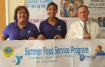 Children Eat for Free The USDA, Oswego YMCA and the Oswego City School District School Lunch program have combined for a summer food program providing free breakfast and lunch to children under the age of 18. Jackie Sheffield of the YMCA, Vanessa Sheffield (YMCA Welcome Center staff member) and Oswego City School District School Lunch Director Dennis Jerome kicked off the summer.