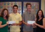 Kingford Park Alumni Receive Scholarship Pictured are: KPS Home and School co-president, Julie Chetney with Christopher Pike, Colin Morgan and KPS co-president, Lisa Roman.
