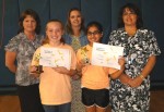 Leighton Sixth Graders Earn Recognition The Frederick Leighton Elementary School STARR Awards were presented recently. This year’s recipients were Desiree Myers and Lisa Kanbur and they were congratulated by guidance counselor Sarah Dodd, teacher Jennifer Symborski and FLS Principal Julie Burger.