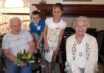 SAM_0019 Pictured are Pen Pals Evelyn Copps and Jake Chetney and Katie Fierro and Cecile O’Connell.