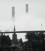 weather foggy stacks It was so foggy at times last month, part of the Port City's skyline seemed to disappear.
