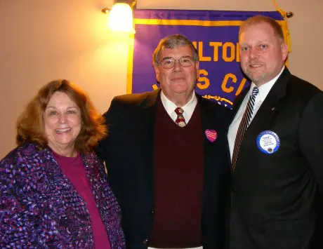 Representatives of Liberty Resources Therapeutic Family Foster Care spoke at at the Fulton Lions Club’s Jan. 10 meeting. Daryl Whalen, (center), Liberty Resources recruitment and retention manager, spoke about Liberty’s Foster Care program that “provides a loving and stable, family-centered environment with strong clinical support that enables youth to live successfully within the community.” Priscilla Heilveil, (left), supervisor of Liberty’s Kinship and Post Adoptive Services Program, spoke about services provided to families with children other than those born to them, especially children with special needs. David Dingman, Fulton club president, is at far right.  The Fulton club, which celebrates its 60th anniversary this year, is one of the largest and most active in their district. Lions clubs are committed to sight and hearing preservation. The Fulton Lions Club, also know for their Lions Loot Sweepstakes and Labor Day Duck Derby, provides financial assistance for those in need of eyeglasses, eye exams and hearing aids to residents in the Greater Fulton area. For further information on Fulton Lions: www.FultonLionsClub.org or visit the Fulton Lions Club page on Facebook®.