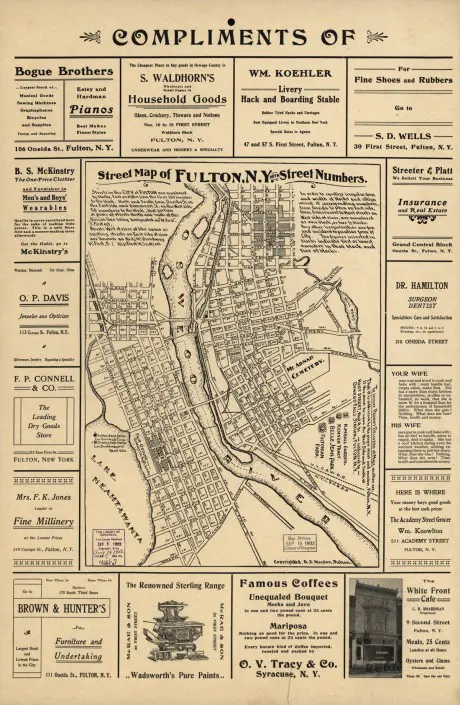 Oswego County TodayA View Of History Fulton 1903   Map 460x705 