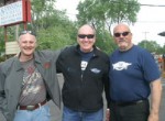 Rick Gary of SUNNY 102.1 / 106.1, will serve as the lead rider in the Child Advocacy Center of Oswego County’s annual Blue Ribbon Ride Against Child Abuse. From left are Don Titus, Rick Gary, and Vince Spicola.
