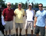 The winning team of the first ever OOT golf tournament was Shanley Law Office. From left are members: P. Michael Shanley, John Salvador, Matt Salvador and Greg Furlong.