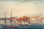 "Attack on Fort Oswego, on Lake Ontario, North America." May 5, 1814. Drawn by Captain Steele and engraved by R. Havell & Sons, London, England, c. 1814. From the Collection of the Public Archives of Canada.