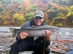 Tom Basciani of Pulaski holds a nice steelhead taken in the Salmon River in October. The NYS DEC estimates that 39,697 steelhead were taken last fall in the Salmon River.