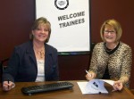 Jo-Lyn Phillips (left), human resources generalist, and Diane Shannon, Transit Services coordinator with OCO, prepare for OCO’s upcoming Transportation Services Job Fair.