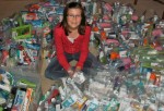 Emily with 280 personal care bags!
