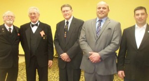 From left are: Harry Frazier, Thomas McMullin, Edward Miller, Arthur Webb and Jacob Mulcahey.